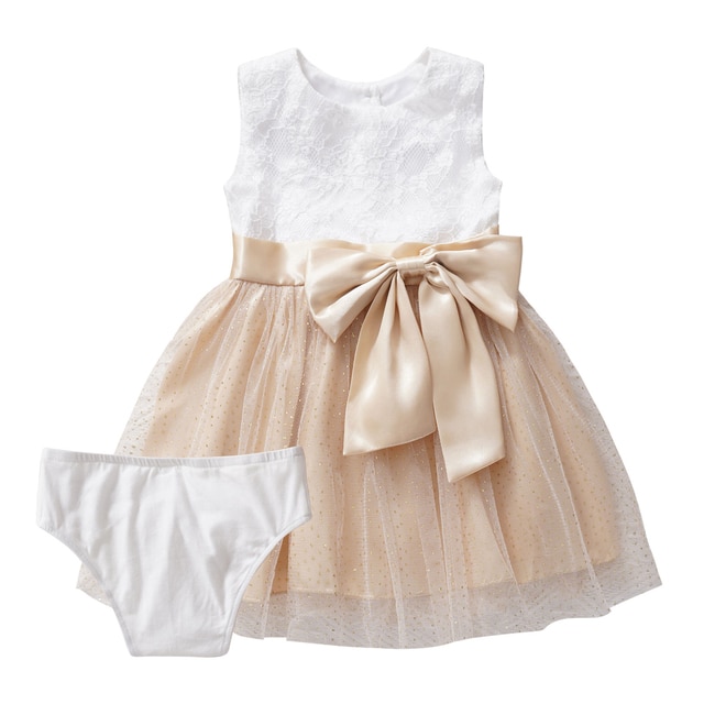 Koronkowa brokatowa sukienka dla noworodka - suknia balowa dla dziecka - duże kokardy - Princess Girl Dress - Wianko - 17