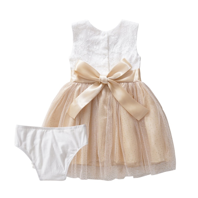 Koronkowa brokatowa sukienka dla noworodka - suknia balowa dla dziecka - duże kokardy - Princess Girl Dress - Wianko - 18