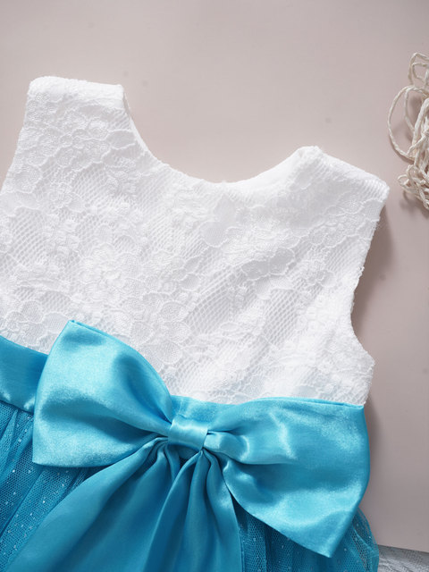 Koronkowa brokatowa sukienka dla noworodka - suknia balowa dla dziecka - duże kokardy - Princess Girl Dress - Wianko - 7