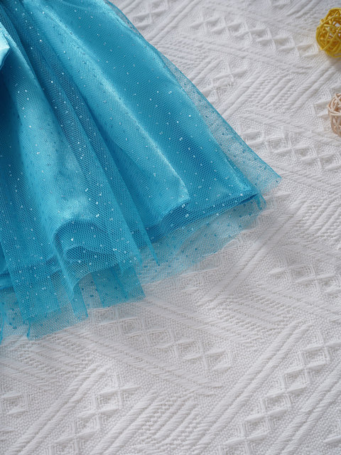 Koronkowa brokatowa sukienka dla noworodka - suknia balowa dla dziecka - duże kokardy - Princess Girl Dress - Wianko - 6