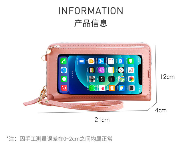 Duża, skórzana damska torebka na ramię z długim paskiem, pojemna, z prostym ekranem dotykowym na telefon, koloru jednolitego - Wianko - 18