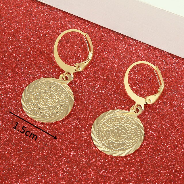 Kolczyki wiszące - złoty kolor Vintage: monety starożytne, modne akcesoria biżuteryjne dla kobiet - Wianko - 4