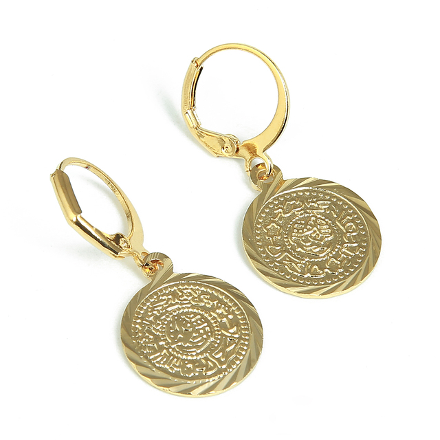 Kolczyki wiszące - złoty kolor Vintage: monety starożytne, modne akcesoria biżuteryjne dla kobiet - Wianko - 5