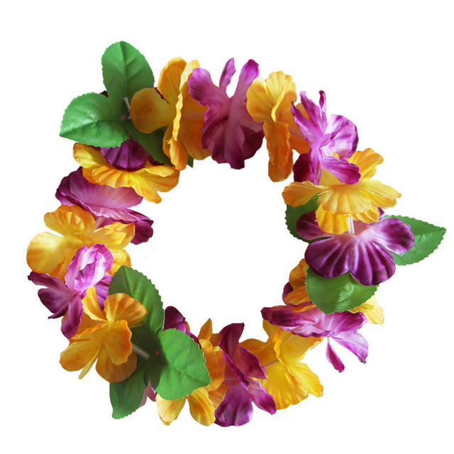 Zagęszczony zestaw 3 hawajskich Leis do Hula Dance Luau Party - kwiatowe naszyjniki Leis dla firm i uroczystości - Wianko - 3