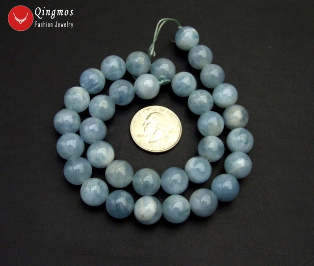Koraliki niebieskiego akwamarynu Qingmos 7-8mm - DIY biżuteria naszyjnik bransoletka kolczyk, luźne kamienie szlachetne 15 - Wianko - 18