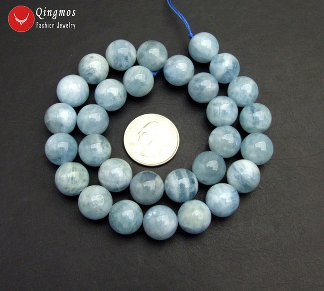 Koraliki niebieskiego akwamarynu Qingmos 7-8mm - DIY biżuteria naszyjnik bransoletka kolczyk, luźne kamienie szlachetne 15 - Wianko - 25