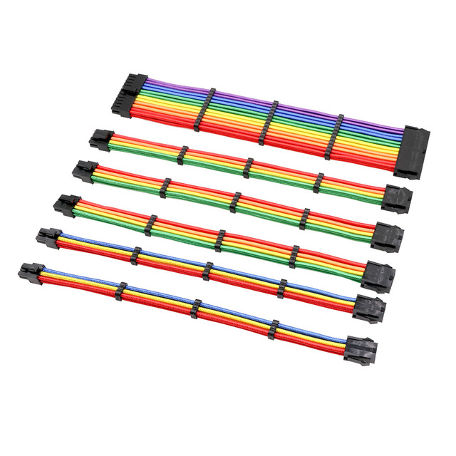 PC Rękawem Rozszerzenie Kabel Zasilający 18AWG ATX/EPS/8-pin PCI-E/PCI-E 6-pin - Wianko - 12