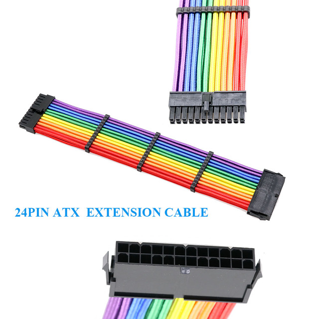 PC Rękawem Rozszerzenie Kabel Zasilający 18AWG ATX/EPS/8-pin PCI-E/PCI-E 6-pin - Wianko - 15