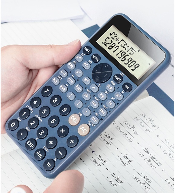 Kalkulator naukowy z dużym ekranem, 240 funkcjami, zasilaniem słonecznym i akumulatorowym, oraz obsługą ułamków hiperbolicznych - idealny dla studentów - Wianko - 10