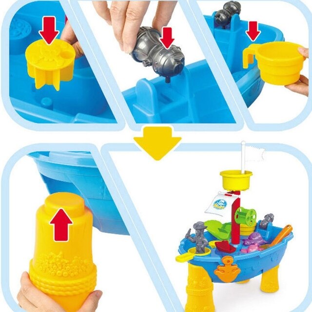 Zestaw do gry na plaży H055: interaktywny stół, maluchy piaskownica, zabawki - przechowywanie - Wianko - 4