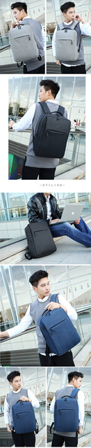 Plecak podróżny zabezpieczający przed kradzieżą 2020 dla biznesmenów laptop 14-15.6 cala z portem USB - Mochila - Wianko - 3