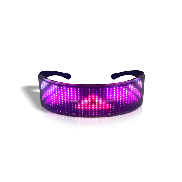 Okulary kontrolowane przez Bluetooth z 1010 RGB LED, tarczą Luminous, ładowane przez USB. Funkcja szybkiego migotania w wielu językach - Wianko - 13