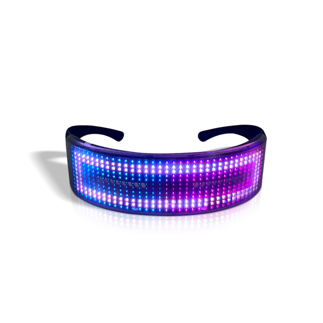 Okulary kontrolowane przez Bluetooth z 1010 RGB LED, tarczą Luminous, ładowane przez USB. Funkcja szybkiego migotania w wielu językach - Wianko - 16