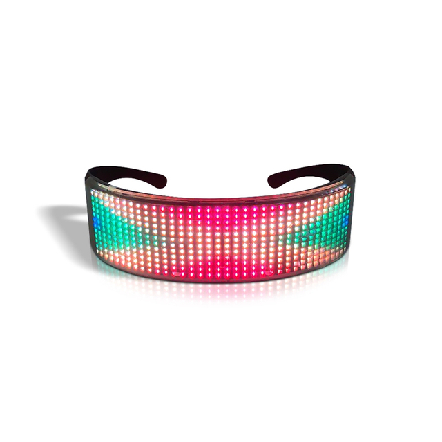 Okulary kontrolowane przez Bluetooth z 1010 RGB LED, tarczą Luminous, ładowane przez USB. Funkcja szybkiego migotania w wielu językach - Wianko - 17