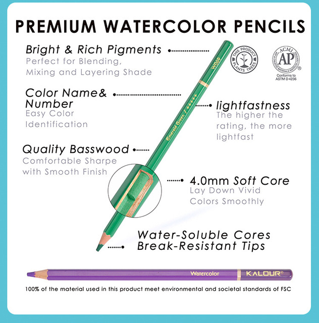 Profesjonalna kredka akwarelowa 120 kolorów w blaszanym pudełku - kredki rozpuszczalne w wodzie do rysowania i malowania - Wianko - 8