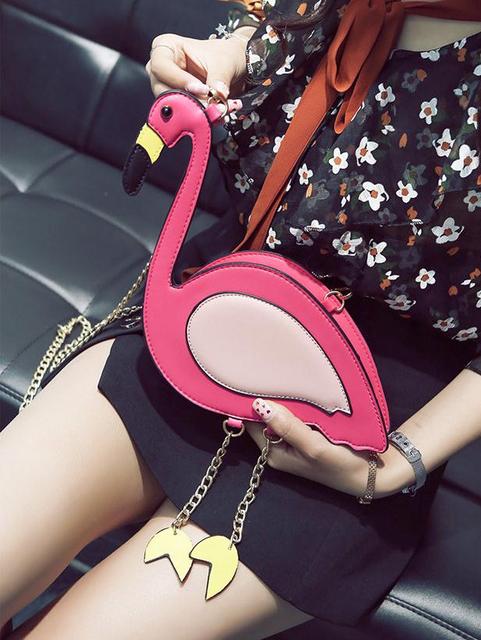 Słodka dziewczyna - Flamingowa torebka na ramię z uchwytem - Damska torba casual z PU skórą - Wianko - 6