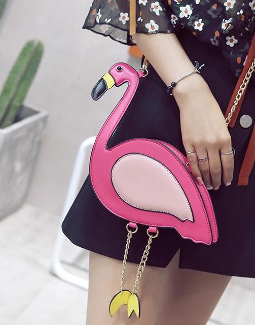 Słodka dziewczyna - Flamingowa torebka na ramię z uchwytem - Damska torba casual z PU skórą - Wianko - 3