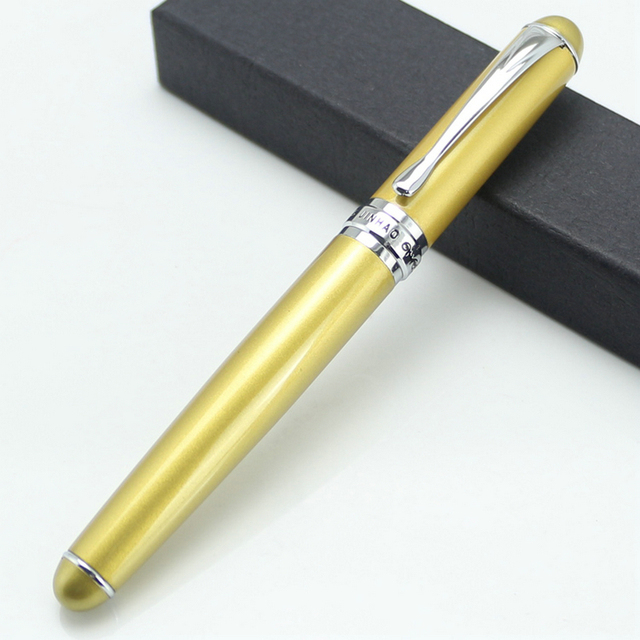 JINHAO X750 Pióro wieczne z wykończeniem srebrnym, stalówka z giętą liną, różowe złoto/złoto/srebro/czarny - 17 kolorów - Wianko - 21