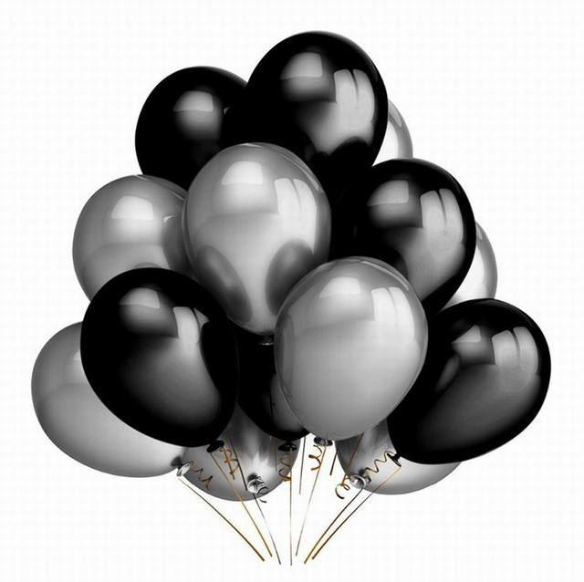 10/20/30 sztuk lateksowych balonów - złoto, srebro, czarny - dekoracje ślubne, imprezy, urodziny - Wianko - 16