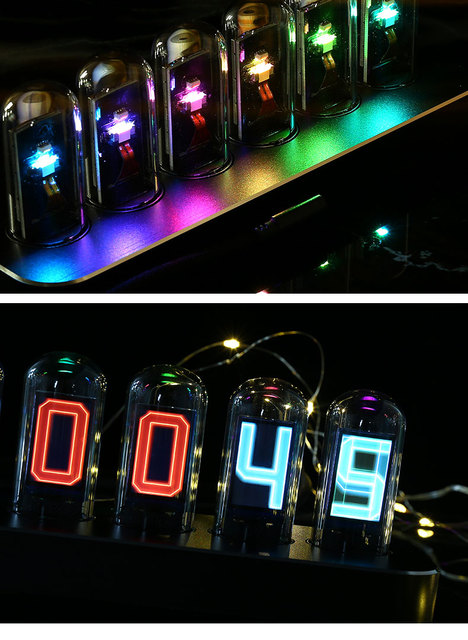 Luksusowy DIY Tube zegar Nixie IPS z RGB, cyfrowa tablica zegarów, elektroniczny zegar na biurko, 6-bitowy LCD, wyświetlanie czasu, zegarki ze zdjęciami - Wianko - 10