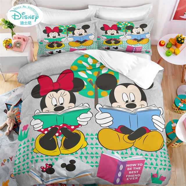 Zestaw osłon na kołdrę Mickey Minnie Mouse - kapa, poszewka na poduszkę, cyfrowa pościel z nadrukiem - dla chłopców i dziewczynek - Wianko - 4