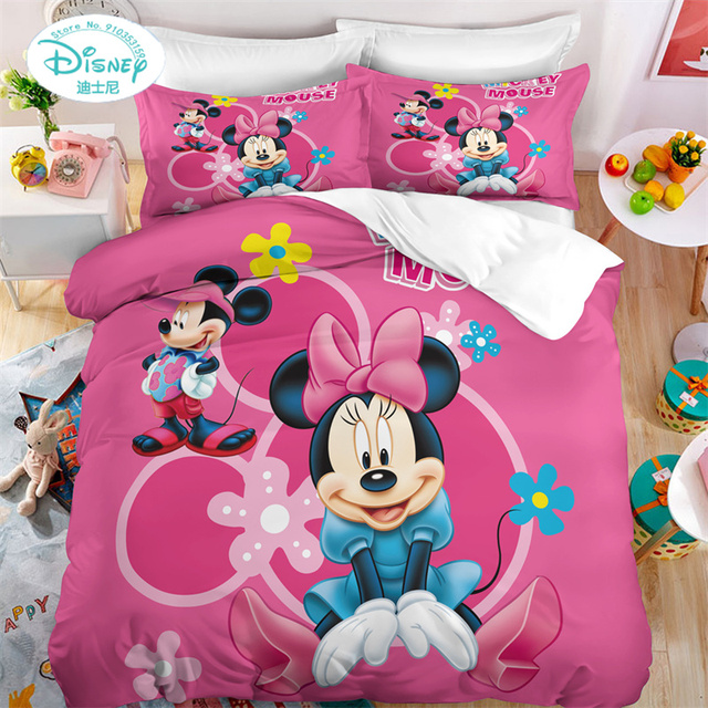 Zestaw osłon na kołdrę Mickey Minnie Mouse - kapa, poszewka na poduszkę, cyfrowa pościel z nadrukiem - dla chłopców i dziewczynek - Wianko - 1
