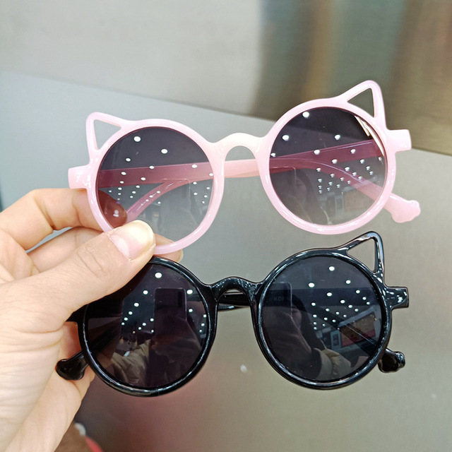 Okulary przeciwsłoneczne UV400 Vintage dla dzieci - marka Kocie Oko, wzór dziewczynki, kierowcy - Wianko - 2