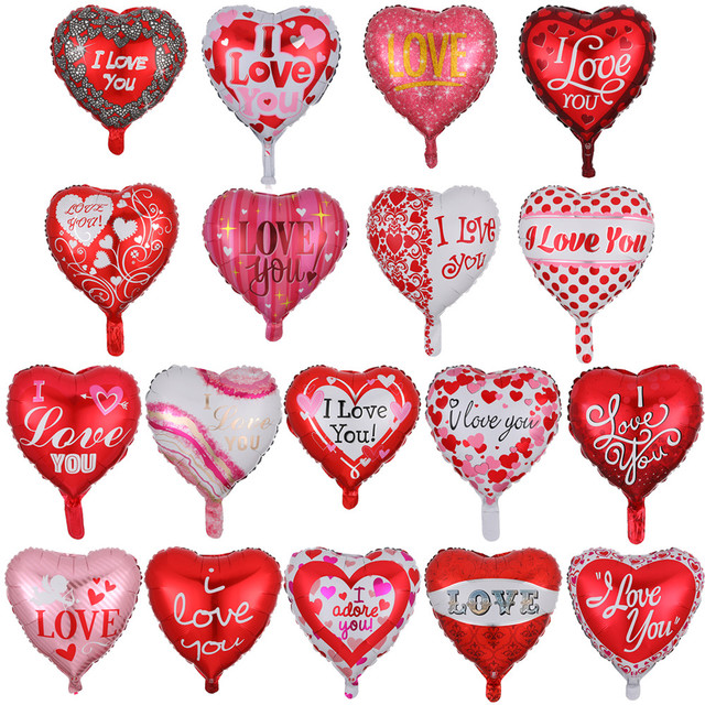 10 sztuk nadmuchiwanych foliowych balonów serce miłość o średnicy 18 cali - idealne dekoracje na ślub, walentynki, kocham cię - Globos - Wianko - 2