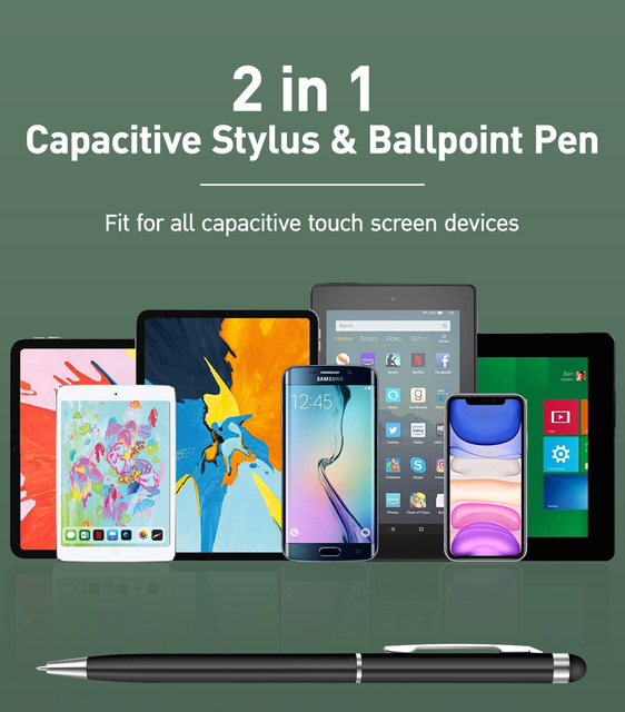 12 sztuk Uniwersalny Rysik 2 w 1 - Długopis Rysunek Tablet Pojemnościowy Ekran Dotykowy dla Apple iPad i Telefony Komórkowe - Trwały Ołówek - Wianko - 3