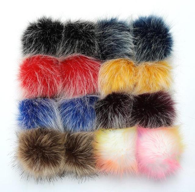 Partia 24 sztuk pomponów Faux Fur o długości 10 cm z pętelką breloczka - akcesoria futrzane - Wianko - 7