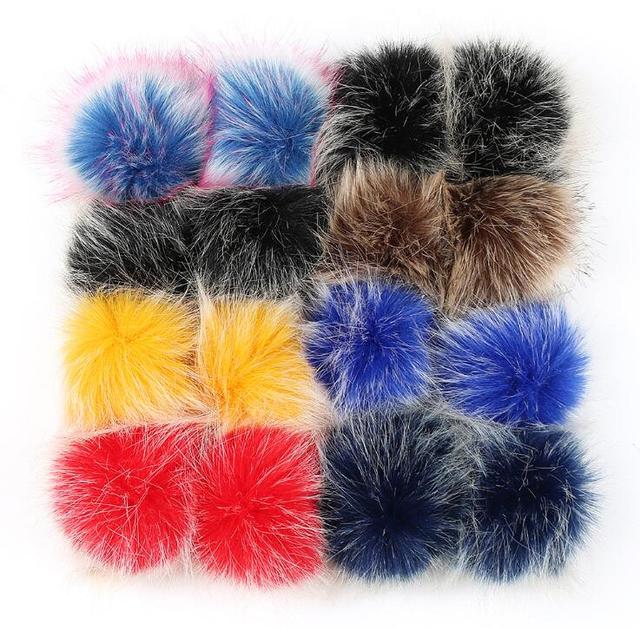 Partia 24 sztuk pomponów Faux Fur o długości 10 cm z pętelką breloczka - akcesoria futrzane - Wianko - 6