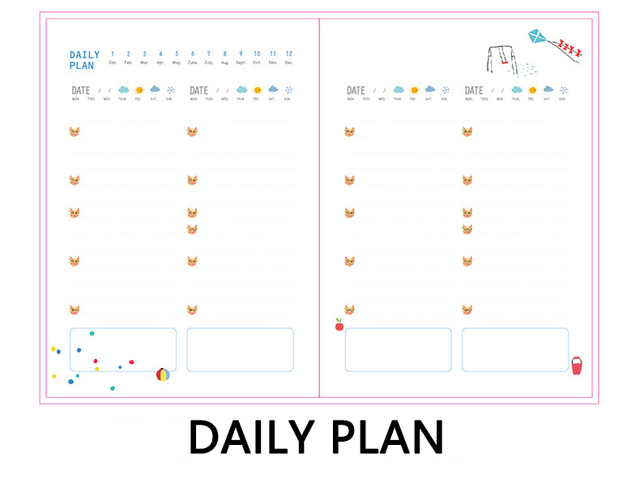 365 Planner - Planer Tygodniowy z Kolorowymi Ilustracjami na Wewnętrznych Stronach - Dziennik Biurowy i Szkolny - Wianko - 7