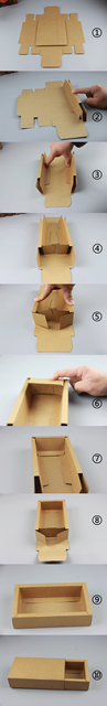 Pudełko z papieru pakowego, 20 sztuk, 81x81x34 mm, serce i kwadratowe okno - Wianko - 4