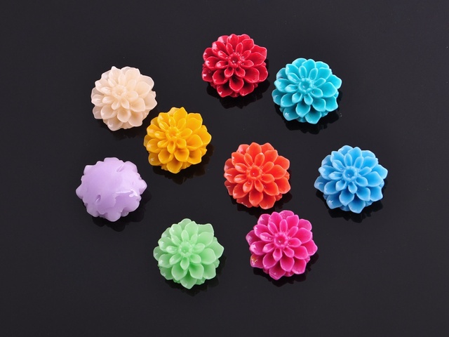 10 sztuk sztucznych koralików dystansowych w kształcie okrągłego kwiatu, 15mm, do wyrobu biżuterii DIY - Wianko - 2