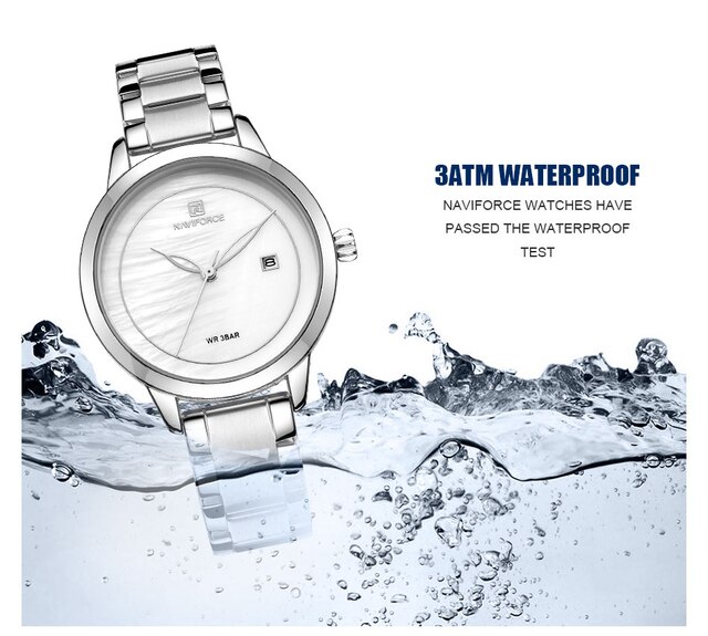 Kwarcowy zegarek damski NAVIFORCE Top marki - wodoodporny, luksusowy zegarek na rękę dla kobiet - Wianko - 7