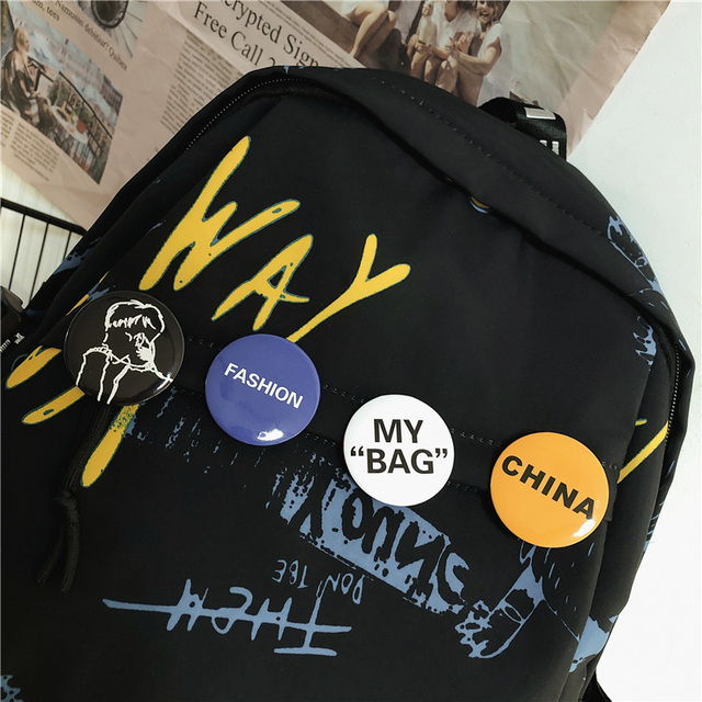 Plecak podróżny w stylu graffiti dla modnych kobiet i mężczyzn - Harajuku, plakietka, idealny dla studentów i podróżniczek - Wianko - 8