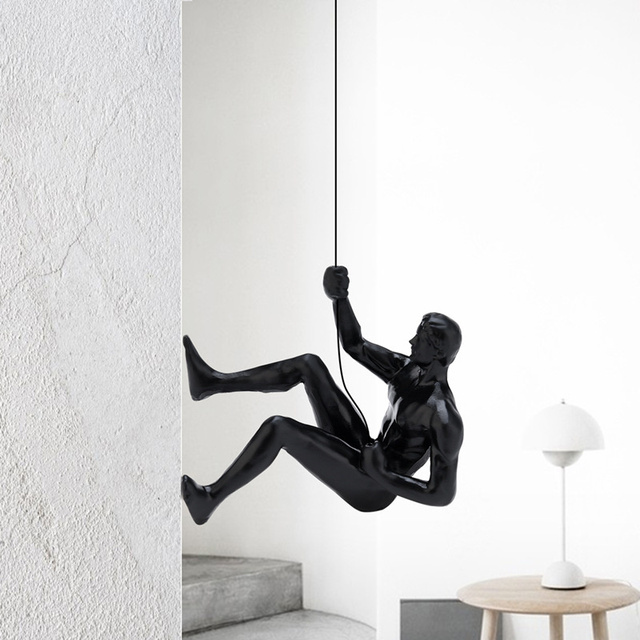 Industrialny zestaw 6 wspinaczy żywicznych do powieszenia na ścianie - rzeźby kreatywnego retro stylu - Wianko - 11