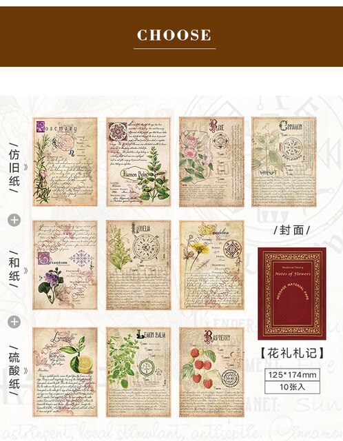 10 sztuk średniowiecznych kartek z papieru Retro Bookpages - dekoracja w stylu Vintage, idealne do journalingu, scrapbookingu i kreatywnych projektów DIY - Wianko - 4