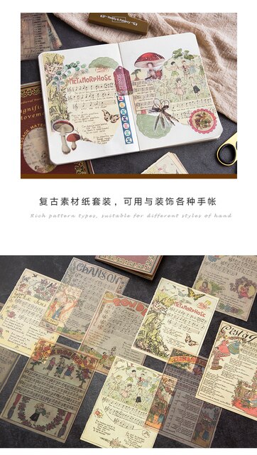 10 sztuk średniowiecznych kartek z papieru Retro Bookpages - dekoracja w stylu Vintage, idealne do journalingu, scrapbookingu i kreatywnych projektów DIY - Wianko - 2
