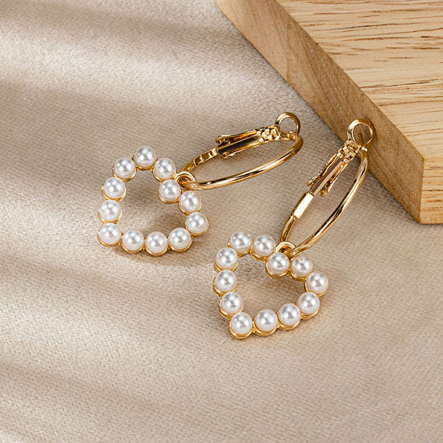 Kolczyki wiszące Vintage z sztucznymi perłami i spadającymi krzyżami, okrągłe kolczyki ze stali nierdzewnej 2021 - Trendy biżuteria - Wianko - 8