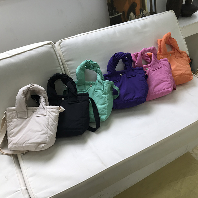 Kolorowa damska torba na ramię z piórami przestrzennymi 2021 zaprojektowana przez Mini Casual Cotton - torba na zakupy - Wianko - 24