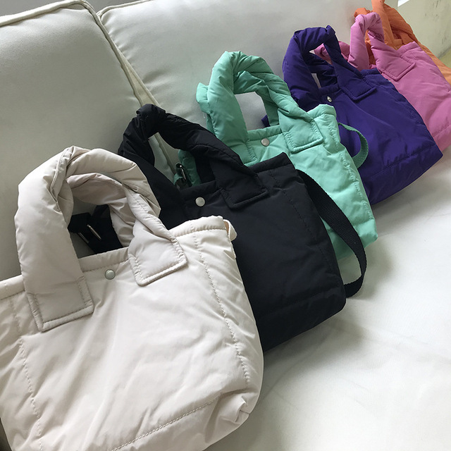 Kolorowa damska torba na ramię z piórami przestrzennymi 2021 zaprojektowana przez Mini Casual Cotton - torba na zakupy - Wianko - 25