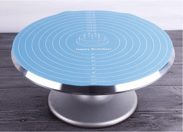 Dekoracyjny stół ze stali nierdzewnej 12 Cal - gramofon z aluminium, antypoślizgowe stojaki do pieczenia i dekorowania ciast - Wianko - 37