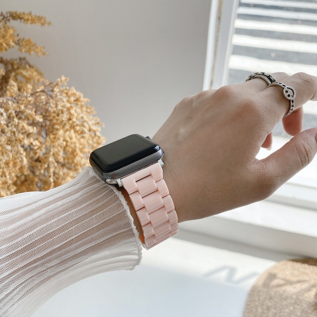 Pasek zegarka z tworzywa PC do Apple Watch Band Series 7 6 5 4 3 2 - damska moda, wymienna bransoletka o rozmiarach 45/41/42/38mm - Wianko - 6
