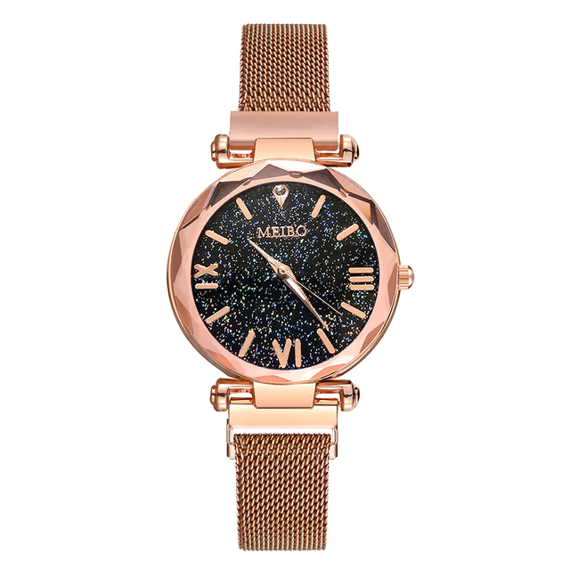 Zegarek damski z klamrą magnetyczną, geometryczną powierzchnią i cyfrą rzymską - Relogio Feminino - Wianko - 16