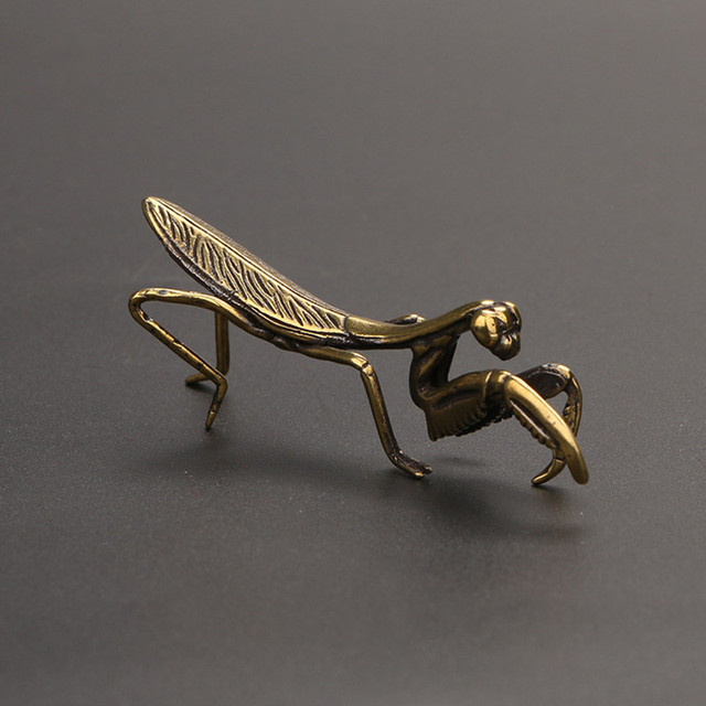 Antyczna Miedź Mantis - Miniaturowa Ozdoba Biurka - Wianko - 3