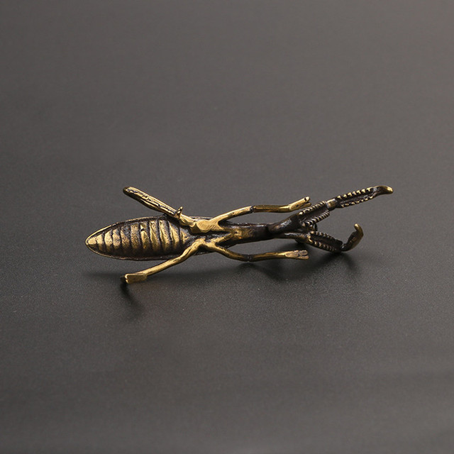 Antyczna Miedź Mantis - Miniaturowa Ozdoba Biurka - Wianko - 2