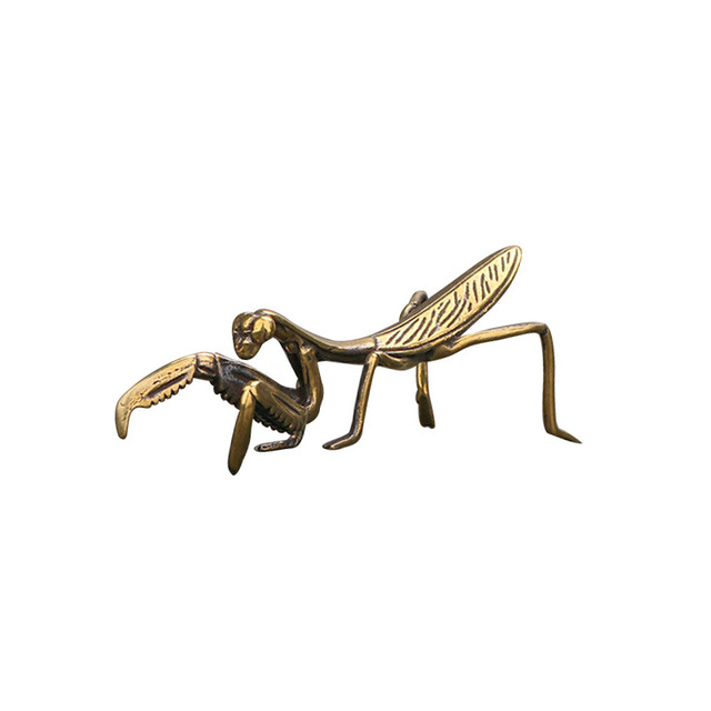 Antyczna Miedź Mantis - Miniaturowa Ozdoba Biurka - Wianko - 4