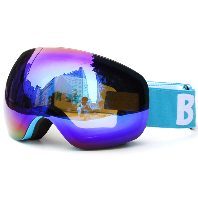 Oprawki gogle narciarskie podwójne soczewki UV400 Anti-fog Snowboard dla dorosłych - profesjonalne okulary narciarskie kobiety mężczyźni śnieg okulary - Wianko - 8