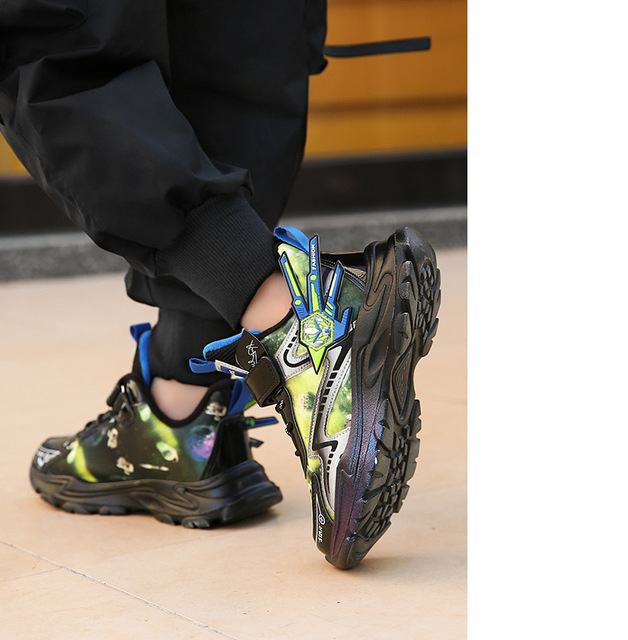 Buty dziecięce sportowe PU skórzane 2021 dla chłopców - trampki biegowe wygodne i stylowe dla dzieci - Wianko - 11